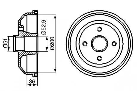 0986477134 Тормозной барабан 0 986 477 134 BOSCH BOSCH подбор по vin на Brocar