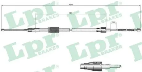 C0035B Трос, стояночная тормозная система LPR подбор по vin на Brocar