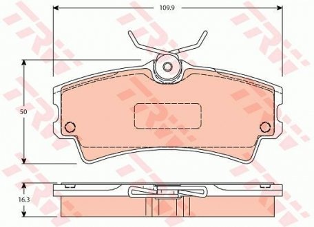 GDB2105 Комплект гальмівних колодок TRW підбір по vin на Brocar