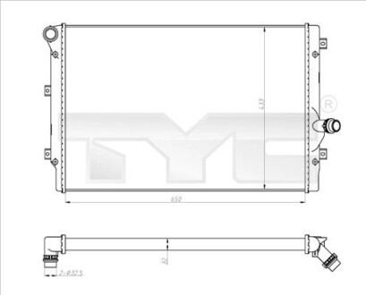 7020024R CHŁODNICA WODY AUDI A3 2 03- TYC подбор по vin на Brocar