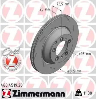 460451920 TARCZA HAM./TYŁ/ PORSCHE /P/ ZIMMERMANN подбор по vin на Brocar