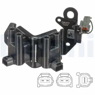 GN1041412B1 Котушка запалюванняHYUNDAI GETZ 1.3 00- DELPHI підбір по vin на Brocar
