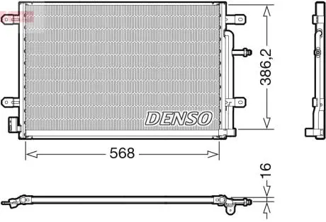 DCN02038 Радиатор кондиционера AUDI A4 (8EC, B7) 04-08, A4 (8K2, B8) 08-15, A4 Avant (8ED, B7) 04-08 DENSO подбор по vin на Brocar