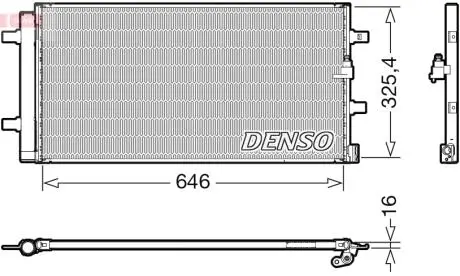 DCN02041 Радіатор кондиціонера DENSO підбір по vin на Brocar