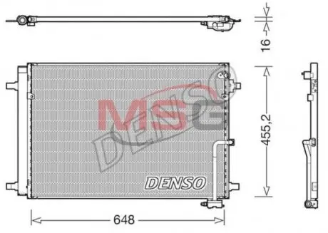 DCN02042 Радіатор кондиціонера DENSO підбір по vin на Brocar