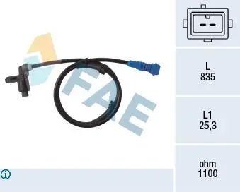78021 Датчик, частота обертання колеса 78021 FAE FAE підбір по vin на Brocar