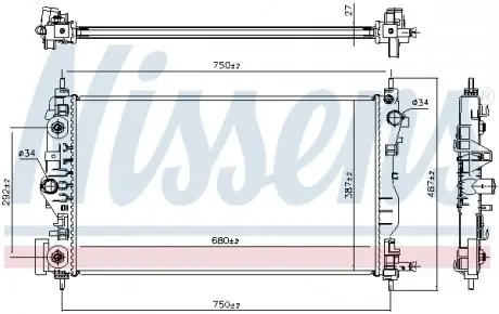 61707 Радіатор охолодження NISSENS підбір по vin на Brocar