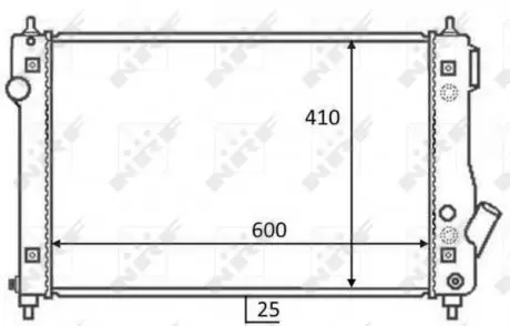 59054 Радіатор охолодження Chevrolet Aveo 1.4 05- NRF підбір по vin на Brocar