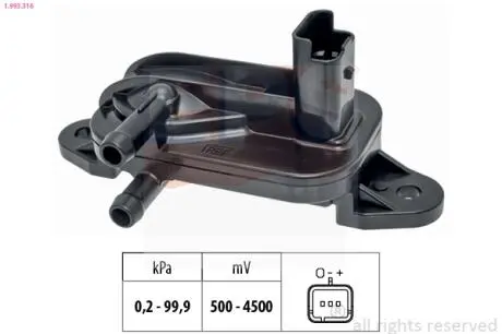 1993316 Датчик ОГ Scudo,Ulysse,Mitsubishi Outlander II,Peugeot 206,Expert 1.6/2.0HDI EPS підбір по vin на Brocar