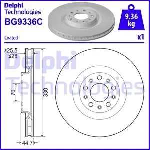 BG9336C Тормозной диск DELPHI подбор по vin на Brocar