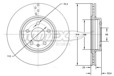 TX7248 TARCZA HAMULC. AUDI A4 07- TOMEX подбор по vin на Brocar