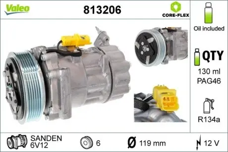 813206 Компресор VALEO підбір по vin на Brocar
