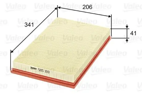 585169 Фільтр повітряний VALEO підбір по vin на Brocar