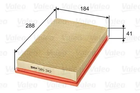 585342 Воздушный фильтр 585342 VALEO VALEO подбор по vin на Brocar