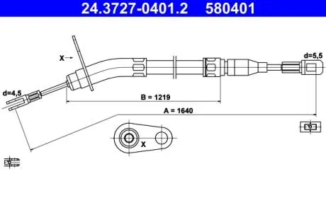 24372704012 Трос, стояночная тормозная система ATE підбір по vin на Brocar
