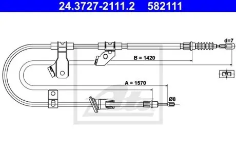 24372721112 Трос, стояночная тормозная система ATE підбір по vin на Brocar