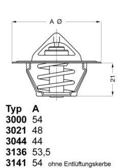 304480 Термостат, охолоджуюча рідина, Термостат, охолоджуюча рідина WAHLER підбір по vin на Brocar