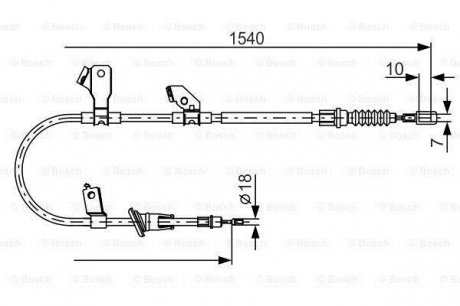 1987482271 Трос ручника (L) Mitsubishi Colt/Smart Forfour 04-09 BOSCH підбір по vin на Brocar