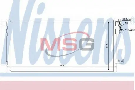 940169 Радіатор кондиціонера NISSENS підбір по vin на Brocar