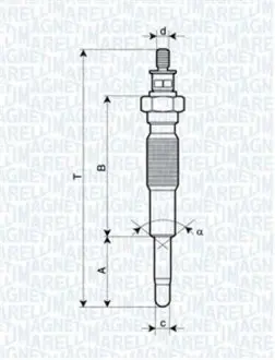 062900063304 Свеча накала MAGNETI MARELLI 062900063304 MAGNETI MARELLI підбір по vin на Brocar