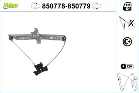 850778 Склопідіймач VALEO підбір по vin на Brocar