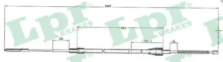 C0950B Трос ручного гальма LPR підбір по vin на Brocar