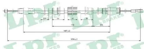 C1654B Трос, стояночная тормозная система LPR підбір по vin на Brocar