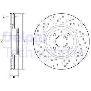 BG4943C Диск гальмівний DELPHI підбір по vin на Brocar