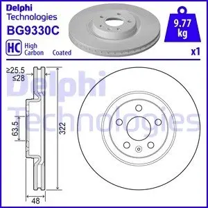BG9330C Гальмівний диск DELPHI підбір по vin на Brocar