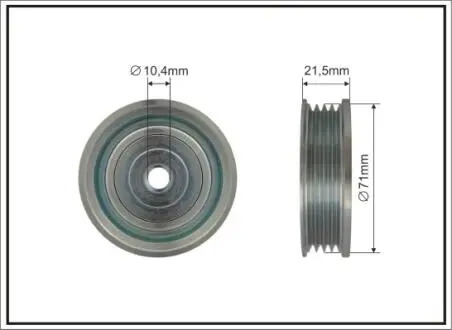 500208 75,2x10,4x21,5 Ролик паска приводного Mitsubishi Pajero Sport 03-/Galant 2.5 V6 24V 96- CAFFARO підбір по vin на Brocar