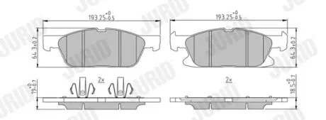573837J Колодки гальмівні GALAXY 2.0 15- JURID підбір по vin на Brocar
