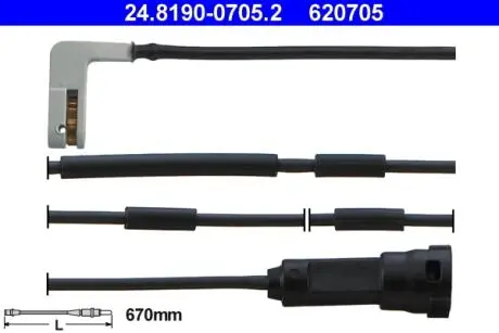 24819007052 Czujnik klocka ham. 620705 ATE підбір по vin на Brocar