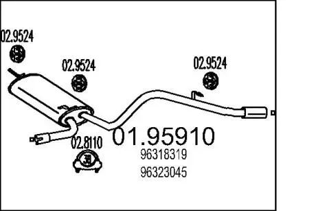 0195910 Глушник MTS підбір по vin на Brocar