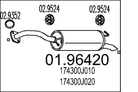 0196420 Глушник MTS підбір по vin на Brocar