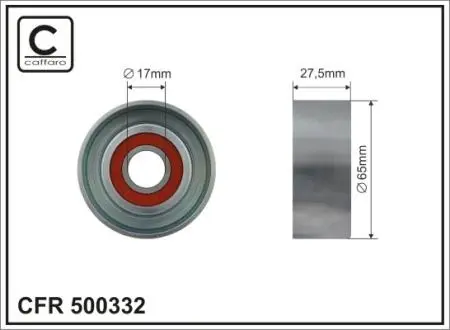 500332 65x17x27,5 Ролик паска приводного Hyundai 2.0-2.2 CRDI 10- CAFFARO підбір по vin на Brocar