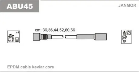 ABU45 Провід В / В Audi 80/100/A4/A6/A8 2.4/2.4Q/2.6/2.6Q/2.8 JANMOR підбір по vin на Brocar