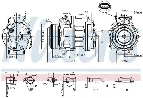 890329 Компресор кондиціонера NISSENS підбір по vin на Brocar