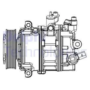 CS20529 Компресор кондиціонера новий Jetta VI 10-18 DELPHI підбір по vin на Brocar