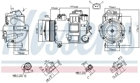 890412 Компрессор кондиционера NISSENS підбір по vin на Brocar