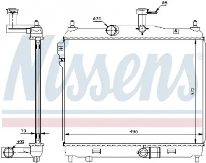 67512 Радиатор, охлаждение двигателя NISSENS подбор по vin на Brocar