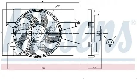 85030 Вентилятор радіатора NISSENS підбір по vin на Brocar