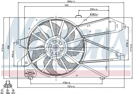 85191 Вентилятор, охолодження двигуна NISSENS підбір по vin на Brocar