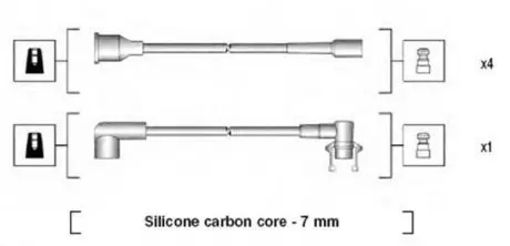 MSK720 Комплект высоковольтных проводов RENAULT TбоковойO 1,2 IE -93 [941145230720] MAGNETI MARELLI подбор по vin на Brocar