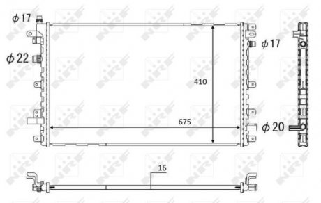 58569 Радіатор охолодження Chevrolet Volt/Opel Ampera 1.4H 11- NRF підбір по vin на Brocar