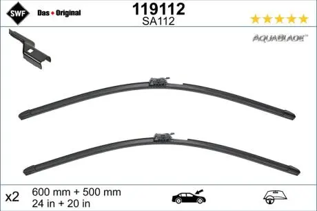 119112 Щетка стеклоочистителя VOLVO: V60 17- (600mm+500mm) SWF подбор по vin на Brocar