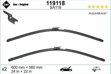 119118 Щітки склоочисника SWF підбір по vin на Brocar