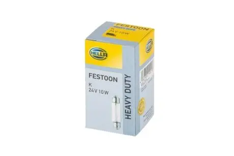 8GM002091251 Автолампа Behr Hella 8GM002091251 Heavy Duty C10W SV8,5-8 10 W прозора HELLA підбір по vin на Brocar