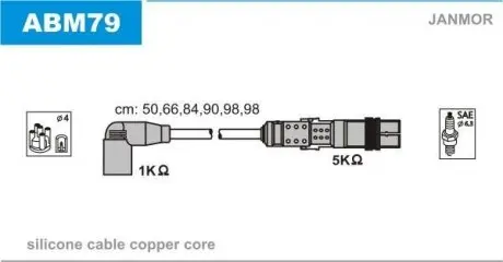 ABM79 Комплект проводов зажигания JANMOR подбор по vin на Brocar
