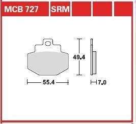 MCB727SRM Колодки тормозные дисковые TRW подбор по vin на Brocar