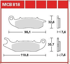 MCB818 Гальмівні колодки TRW підбір по vin на Brocar